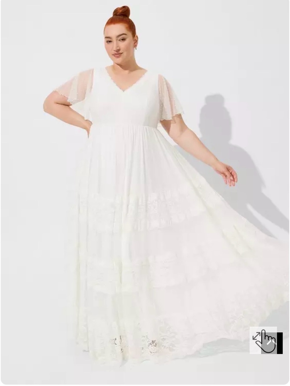 Torrid Ivory Lace A-line Boho Wedding Dress